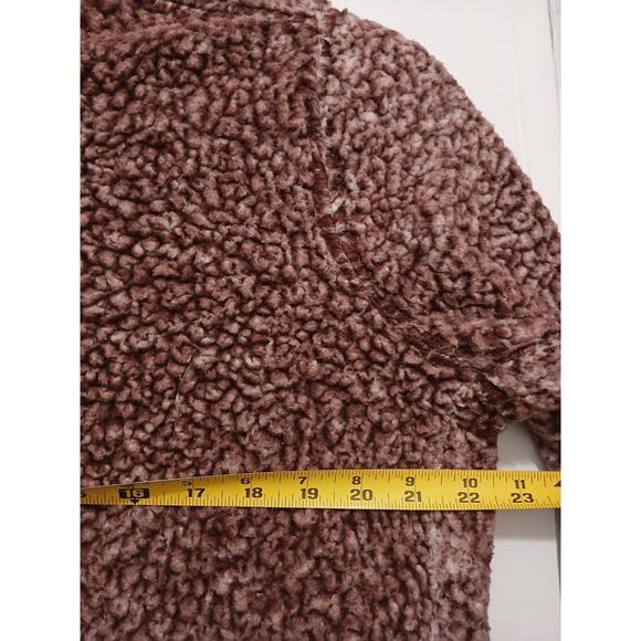 Weatherproof Vintage Sherpa Sweater Cozy Pullover Sz S Frosty Dark Pink Fleece - Picture 12 of 16